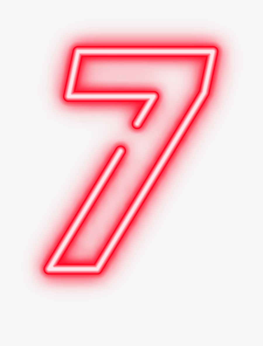 Seven Red Neon Transparent Png Clip Art Image​, Transparent Clipart
