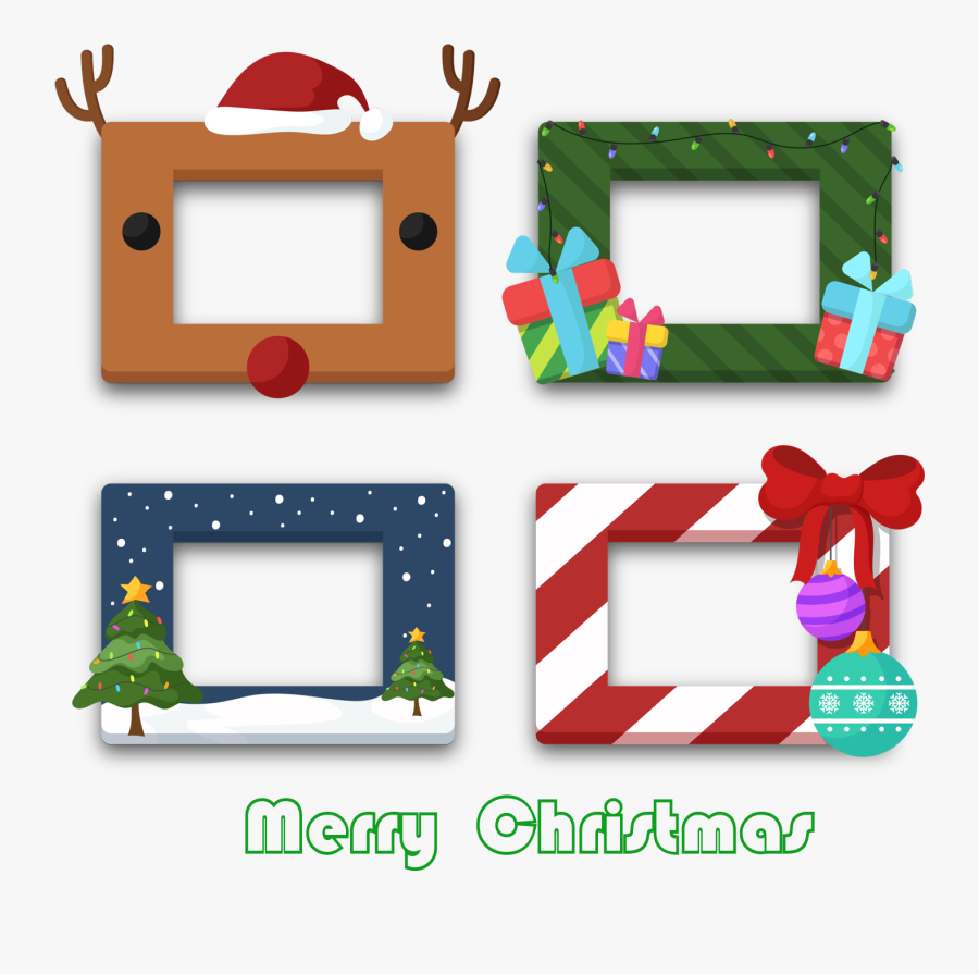 Clip Art Christmas Photo Booth - Christmas Frames Png For Photo Booth, Transparent Clipart