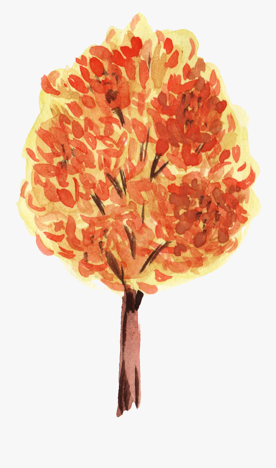 Transparent Fall Tree Png - Watercolor Fall Tree Png, Transparent Clipart