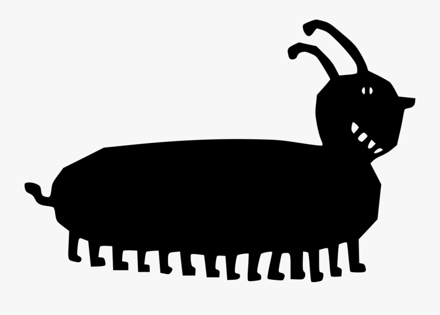 Silhouette,monochrome Photography,wildlife - Feral Goat, Transparent Clipart