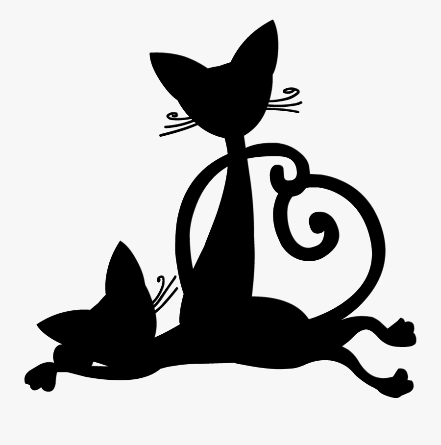 A Practical Guide To Building A Peaceable Kingdom Between - Cat Couple Silhouette, Transparent Clipart