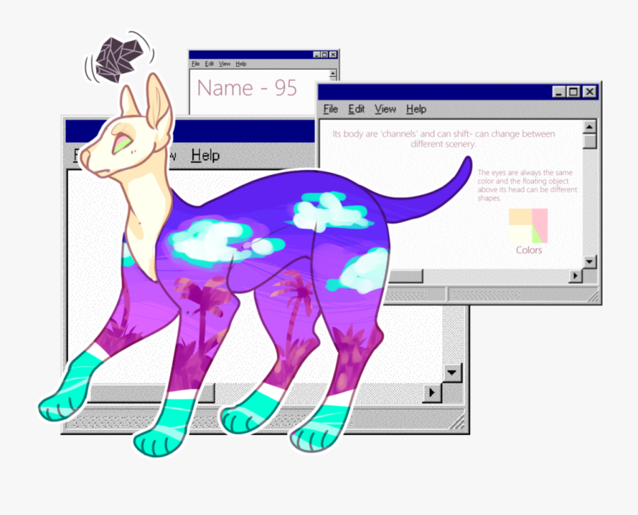 Vaporwave Clipart Simple - Vaporwave Dog Designs Deviantart, Transparent Clipart