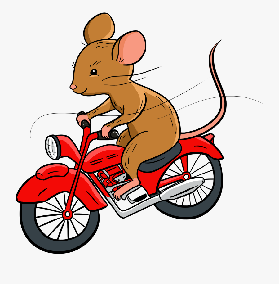 Transparent If You Take A Mouse To School Clipart - Cartoon Mouse On Motorcycle, Transparent Clipart