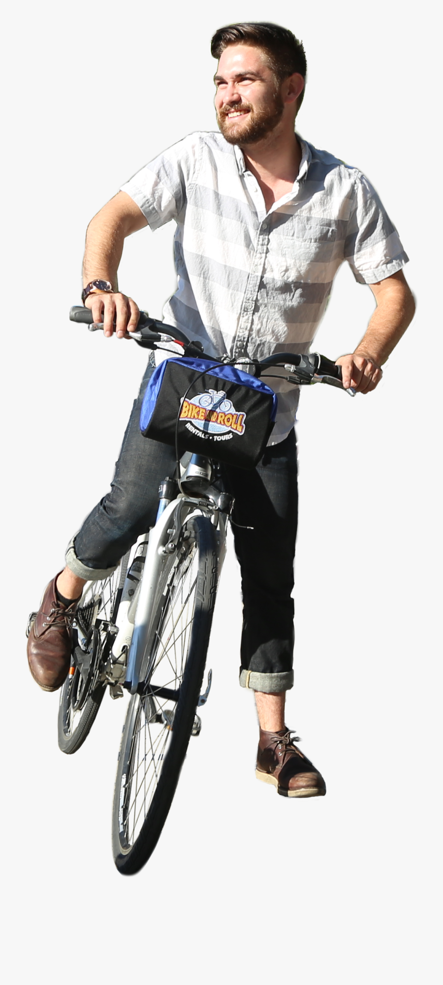 Person On Bike Front, Transparent Clipart