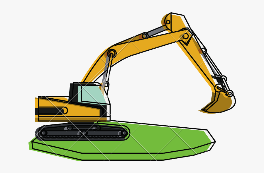 Backhoe Vector Heavy Equipment - Maquinaria Pesada Ilustracion, Transparent Clipart