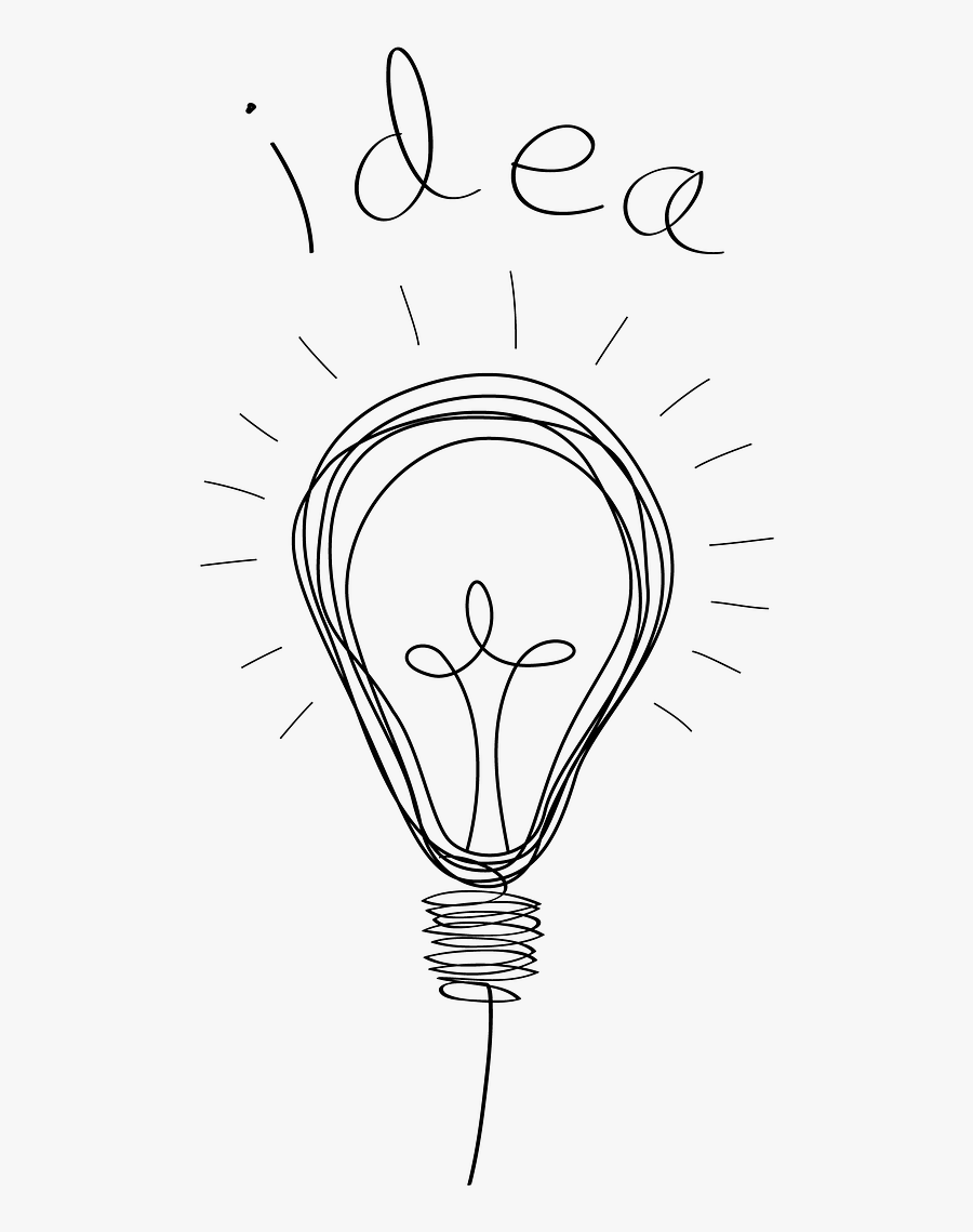 Clip Art Lightbulb Doodle - Storyboard Powerpoint Presentation, Transparent Clipart
