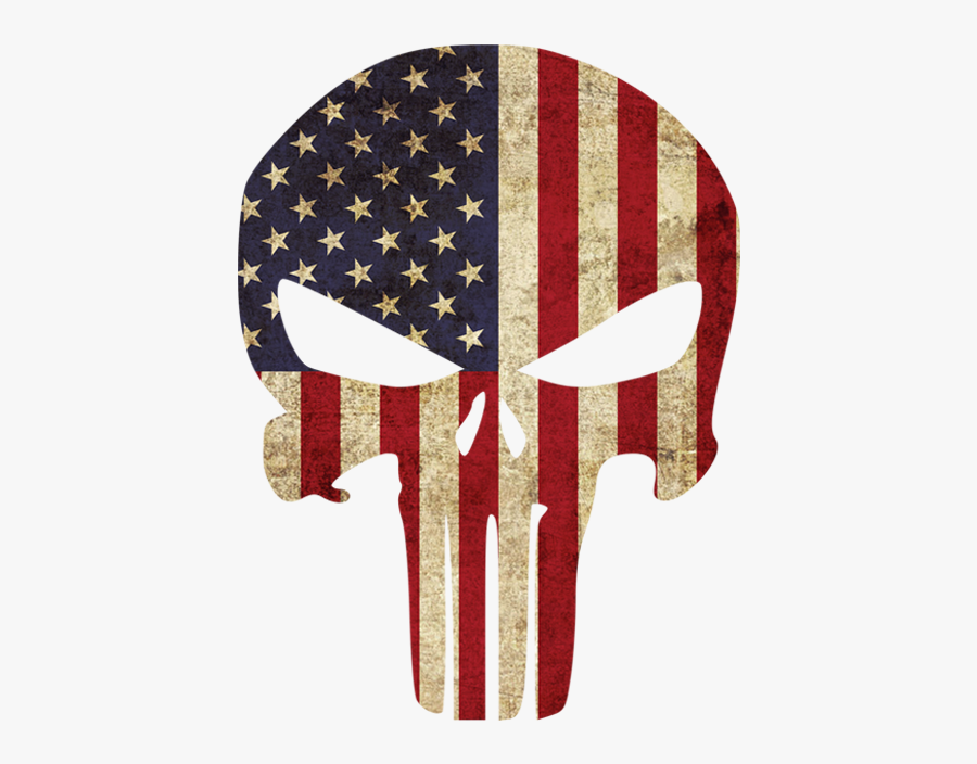Fearless Patriot Decal Free - Flag With Green Line Skull, Transparent Clipart