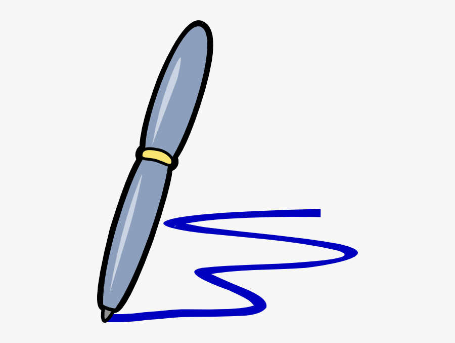 Blue Pen Svg Clip Arts - Pencil And Pen Clipart, Transparent Clipart