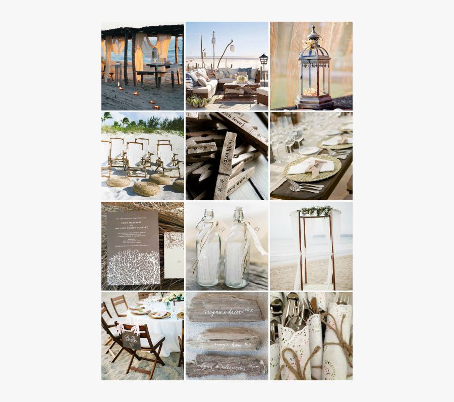Clip Art Rustic Beach Inspiration Mix - Rustic Coastal Wedding Decor, Transparent Clipart