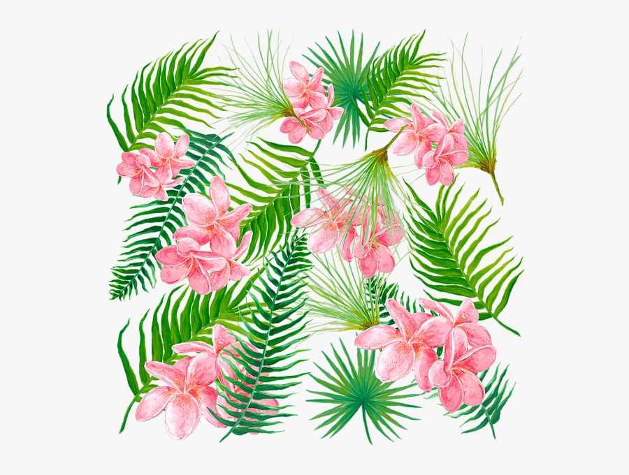 Fern Leaves With Flower, Transparent Clipart