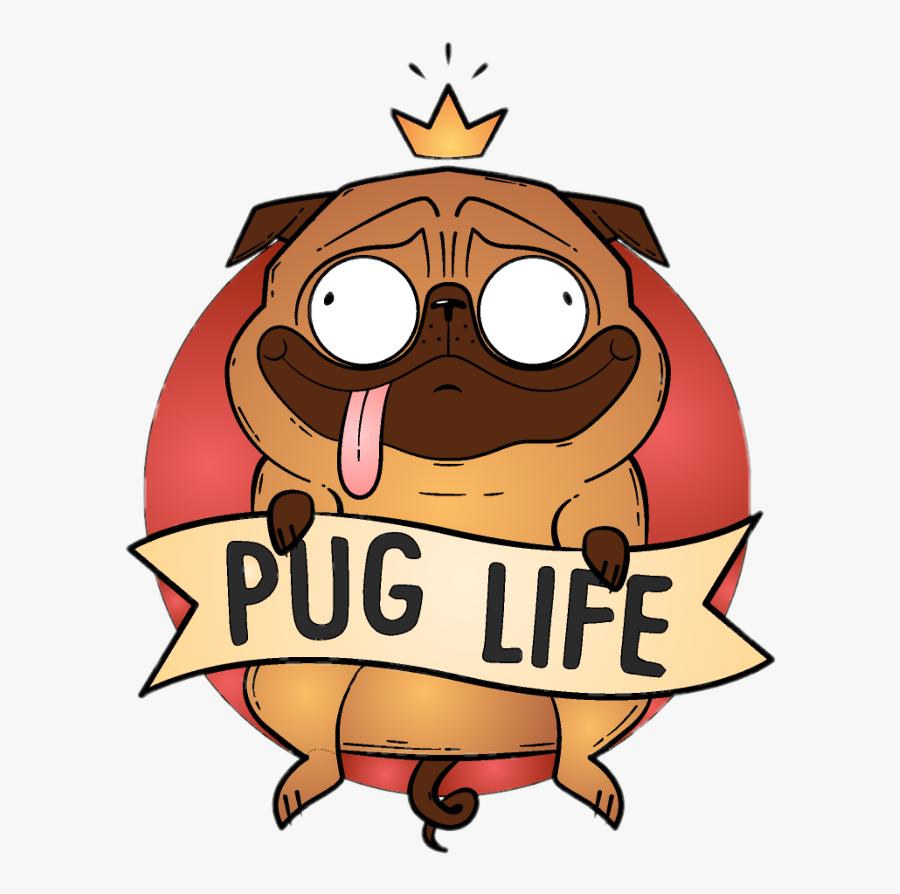 #tumblr #cool #newsticker #tumblrsticker #pugs #lovepugs - Pug Life Png, Transparent Clipart