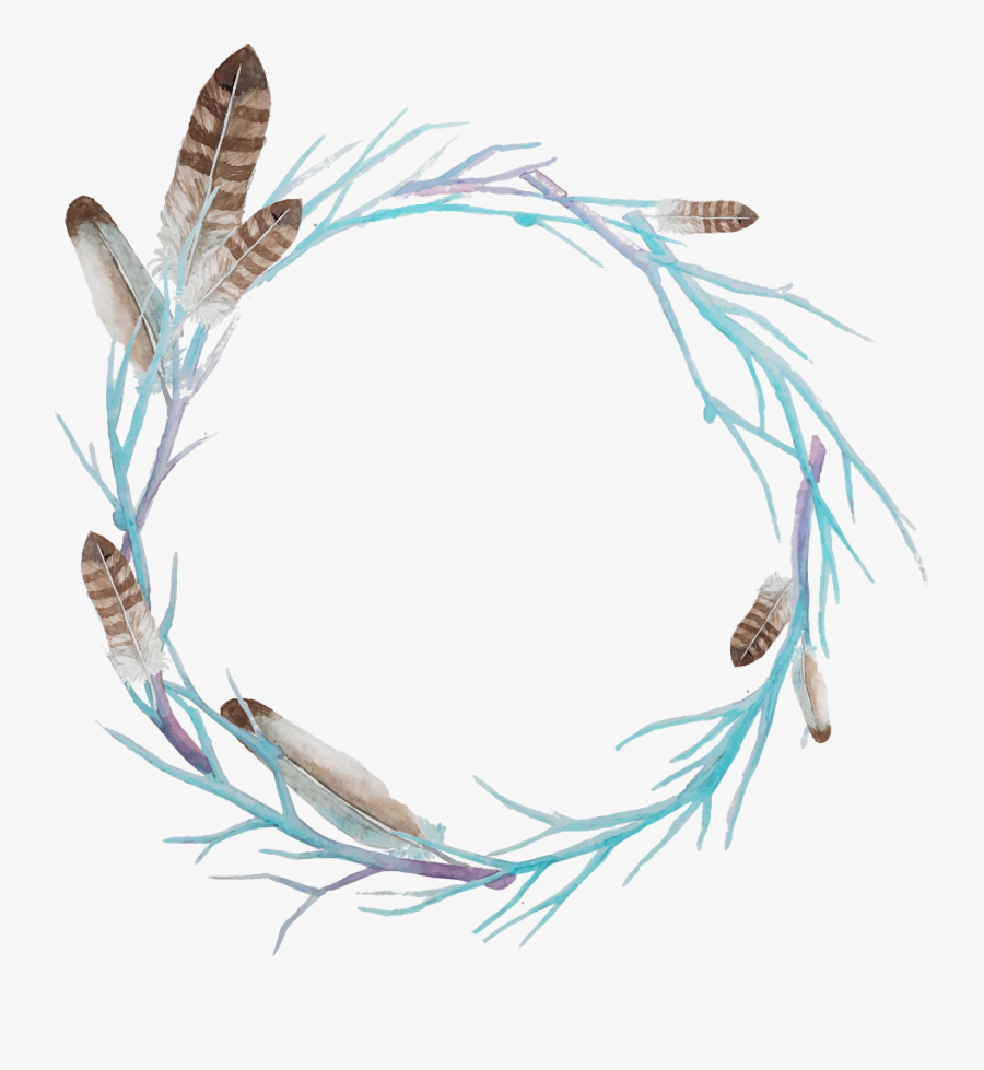 #border #frame #wreath #circle #round #feathers #branches - Dikke Knuffel Voor Jou Sterkte, Transparent Clipart