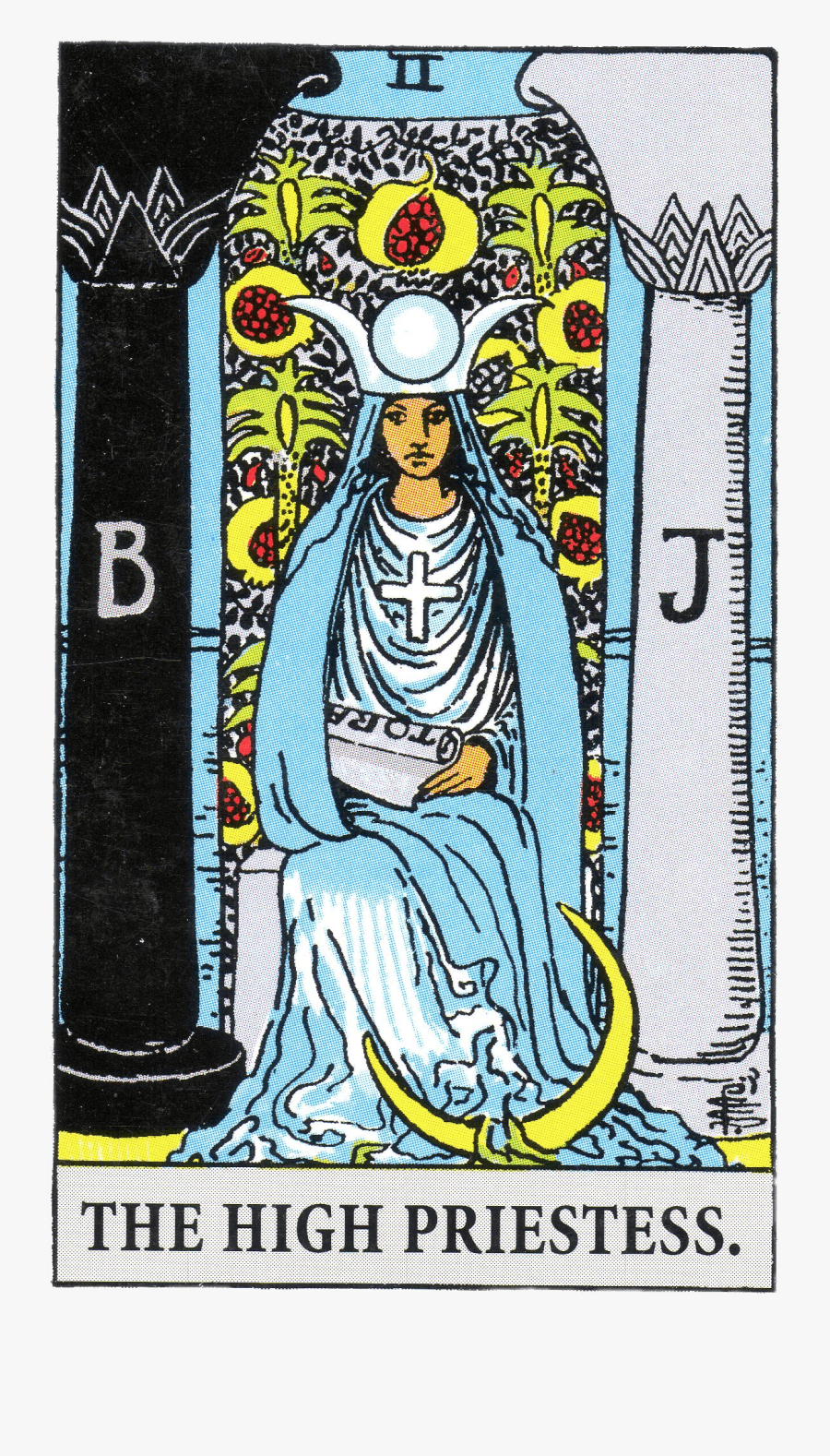 Tarot Card The High Priestess - Rider Waite Tarot High Priestess, Transparent Clipart