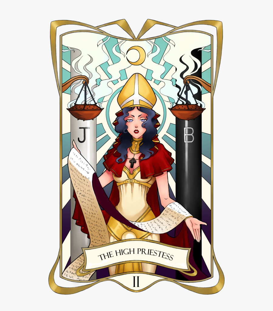 Transparent Tarot Card Png - High Priestess Tarot Card Art, Transparent Clipart