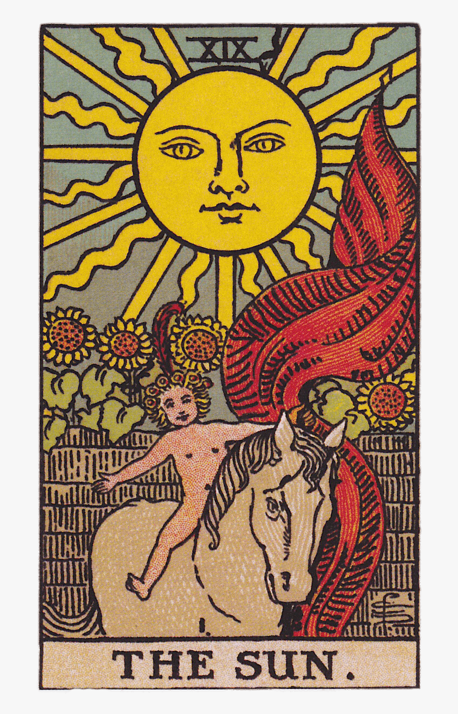 Tarot Card The Sun - Rider Waite Tarot The Sun, Transparent Clipart