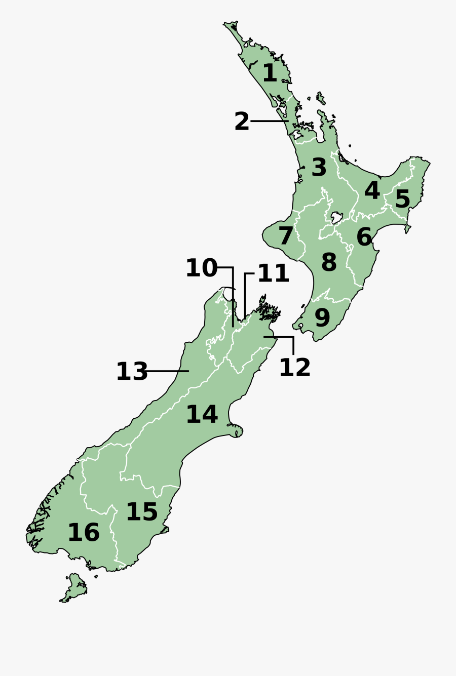 Map Of New Zealand, Transparent Clipart