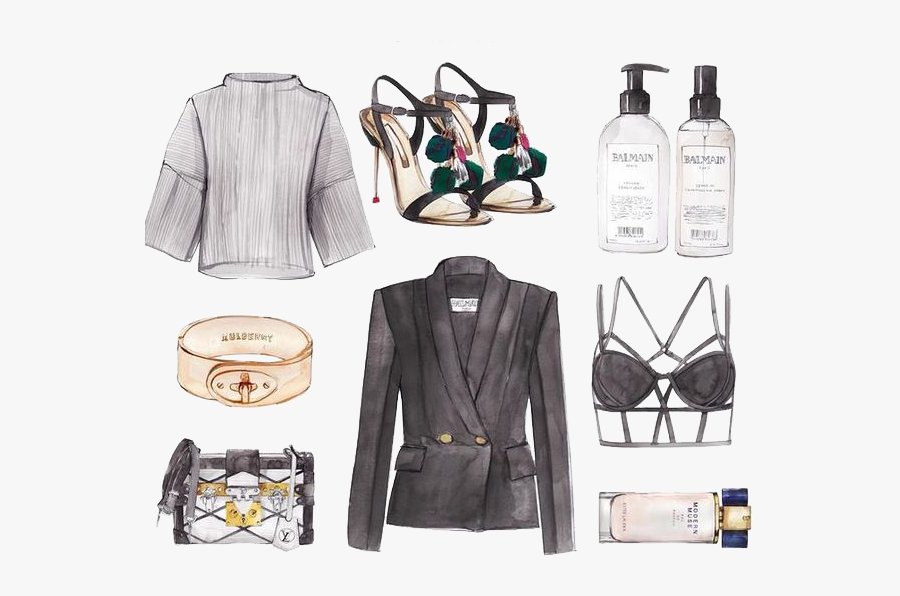 With List Illustration Lust Book Clipart - Suit Drawing Fashion Woman, Transparent Clipart
