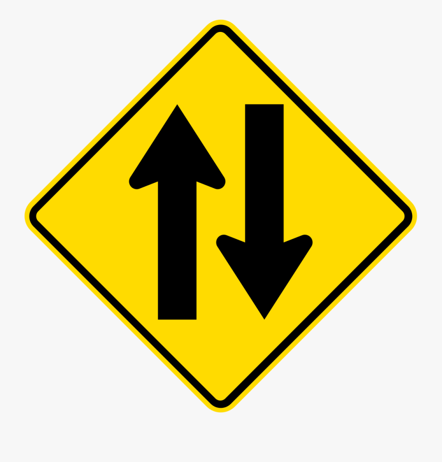 2 Arrows Road Sign, Transparent Clipart