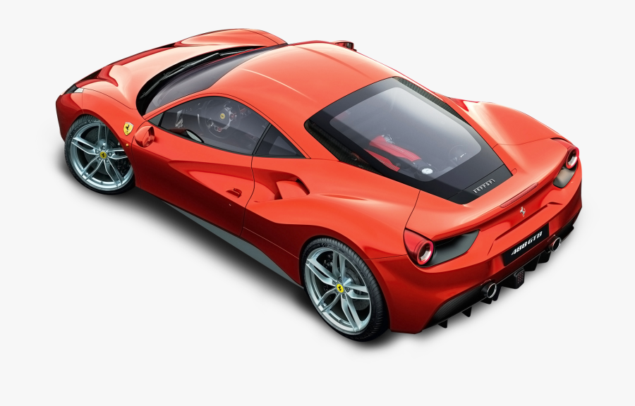 Red Ferrari Top View Car Png Image, Transparent Clipart