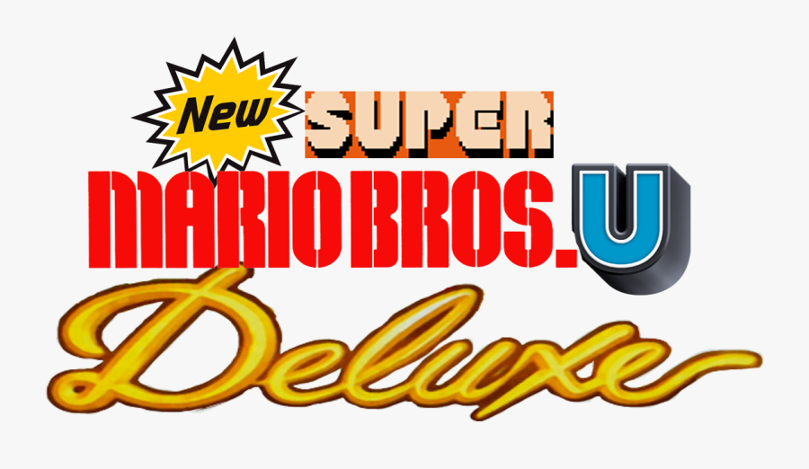 New Super Mario Bros U Deluxe Logo, Transparent Clipart