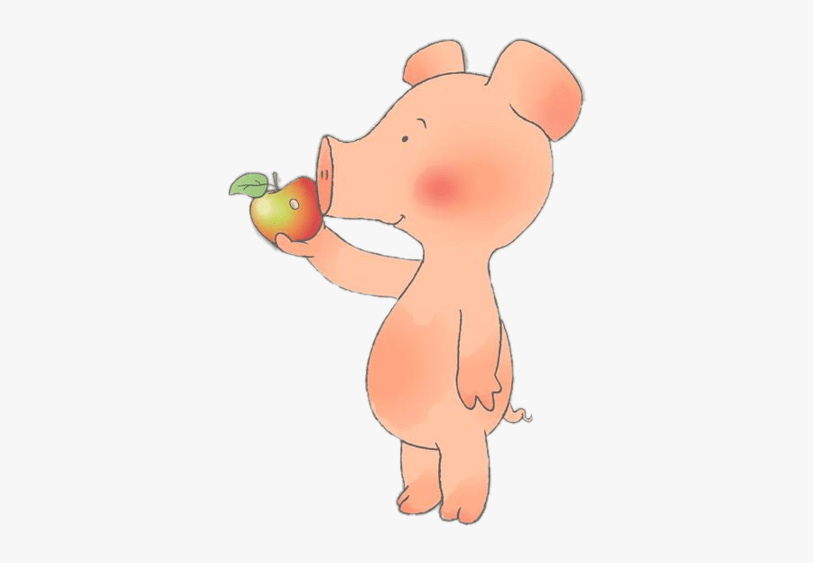 Wibbly Pig Comiendo Una Manzana - Cartoon, Transparent Clipart