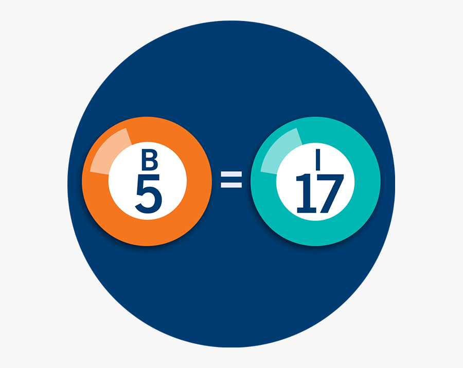 Two Bingo Numbers, B5 And I17, With An Equal Symbol - Circle, Transparent Clipart