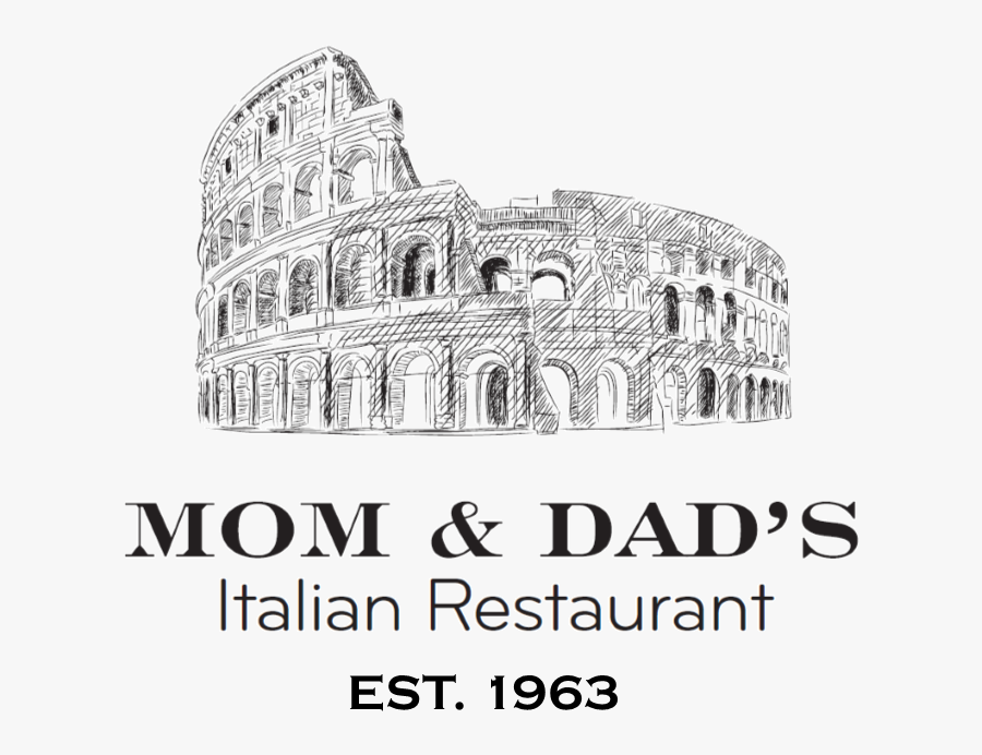Graphic Black And White Stock Restaurants Drawing Restaurant - Logo For Mom Dad Italian Restaurant Tallahassee, Transparent Clipart