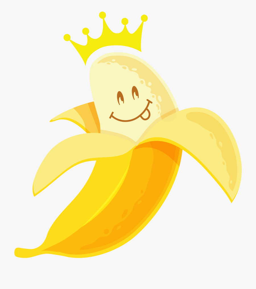 Banana With Crown Cartoon, Transparent Clipart