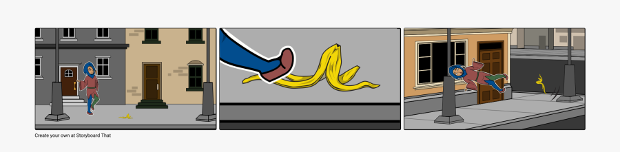 Storyboard Of Someone Slipping On A Banana, Transparent Clipart
