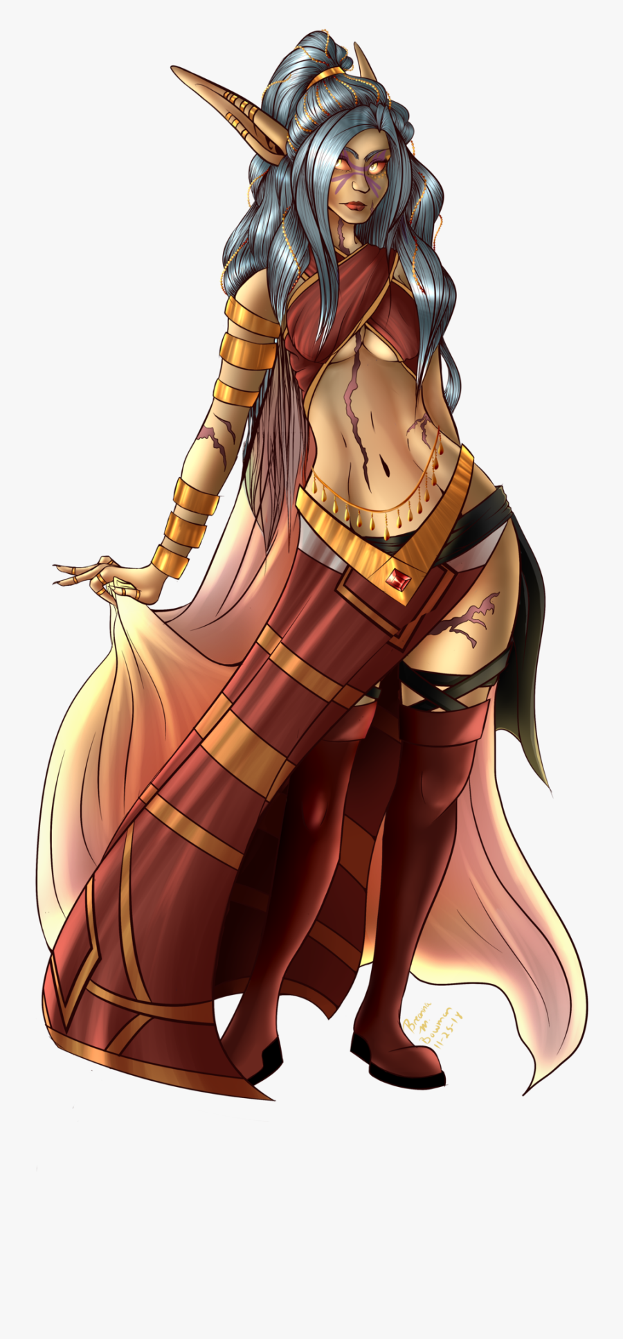 Elf , Png Download - Red Dragon Elf Form Warcraft, Transparent Clipart