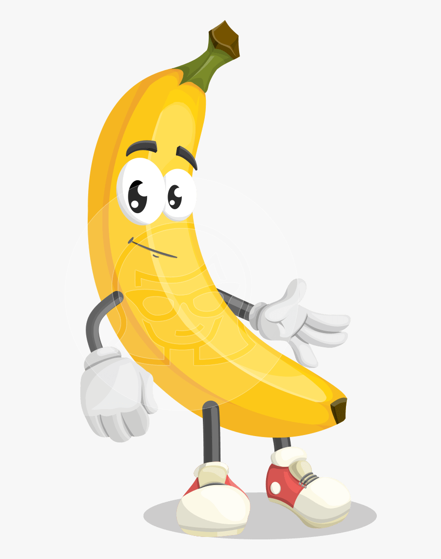 Image Free Fun Banana Character Peelstrong - Cartoon Banana Transparent Background, Transparent Clipart