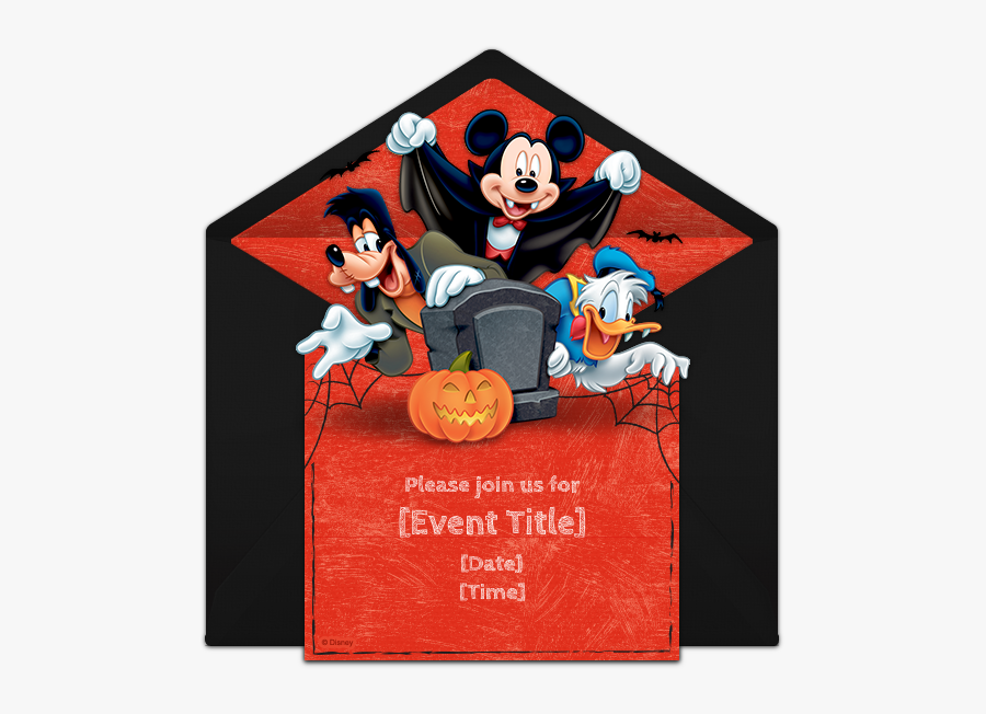 Disney Halloween Party Invitations, Transparent Clipart