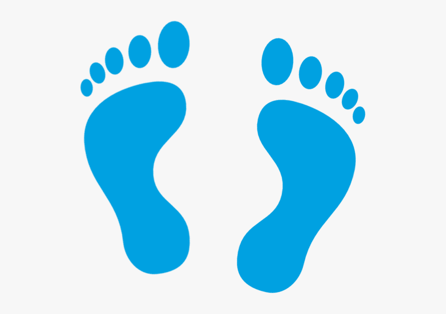 Feet Clipart Blue Foot - Cartoon Footprint, Transparent Clipart