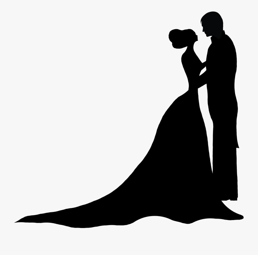 Vector Transparent Library Bride Clipart Silhouette - Silhouettes Of Bride And Grooms, Transparent Clipart