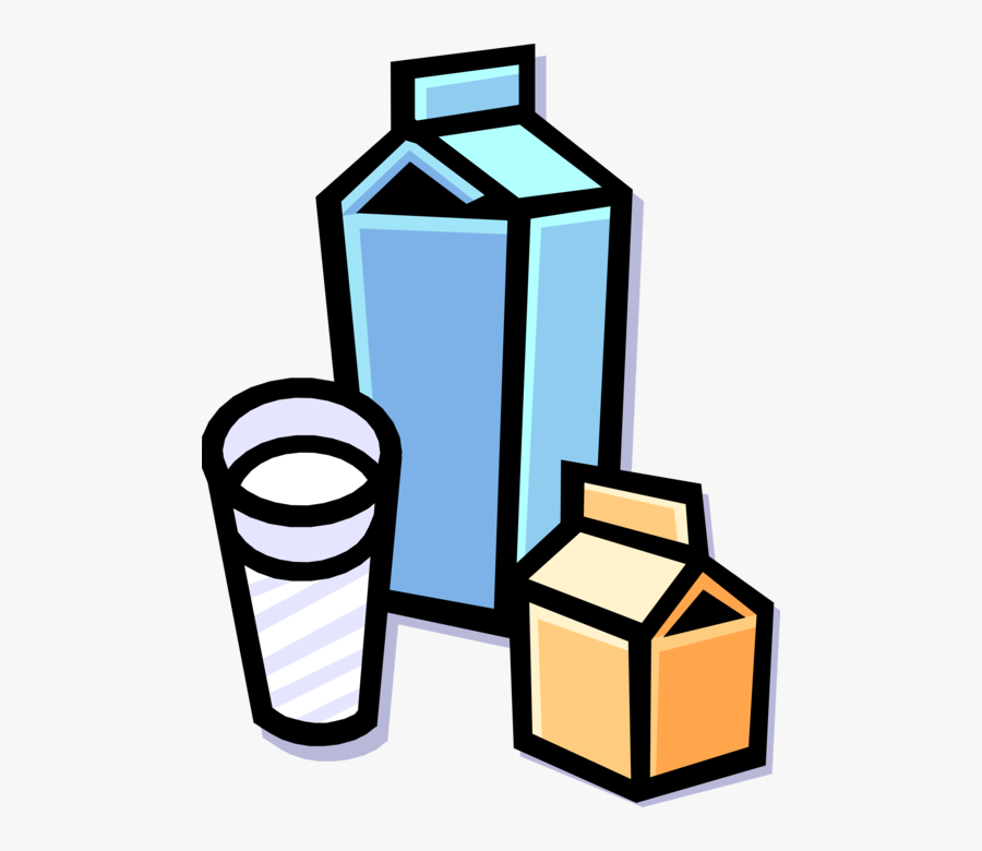 Vector Illustration Of Dairy Products, Milk, Cream - Dairy Products Clipart Png, Transparent Clipart