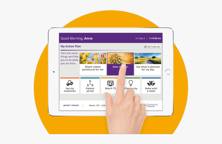 The Inpatient Getwellnetwork Product And Interactive - Get Well Tv, Transparent Clipart