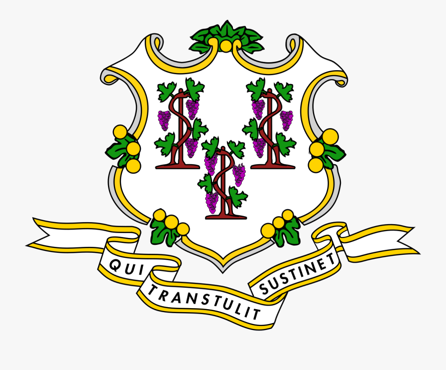 Clip Art Coat Of Arms Wikipedia - Connecticut State Flag, Transparent Clipart