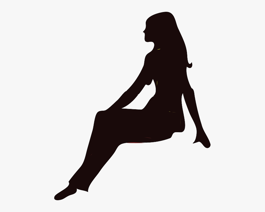 Female Silhouette Sitting Png, Transparent Clipart