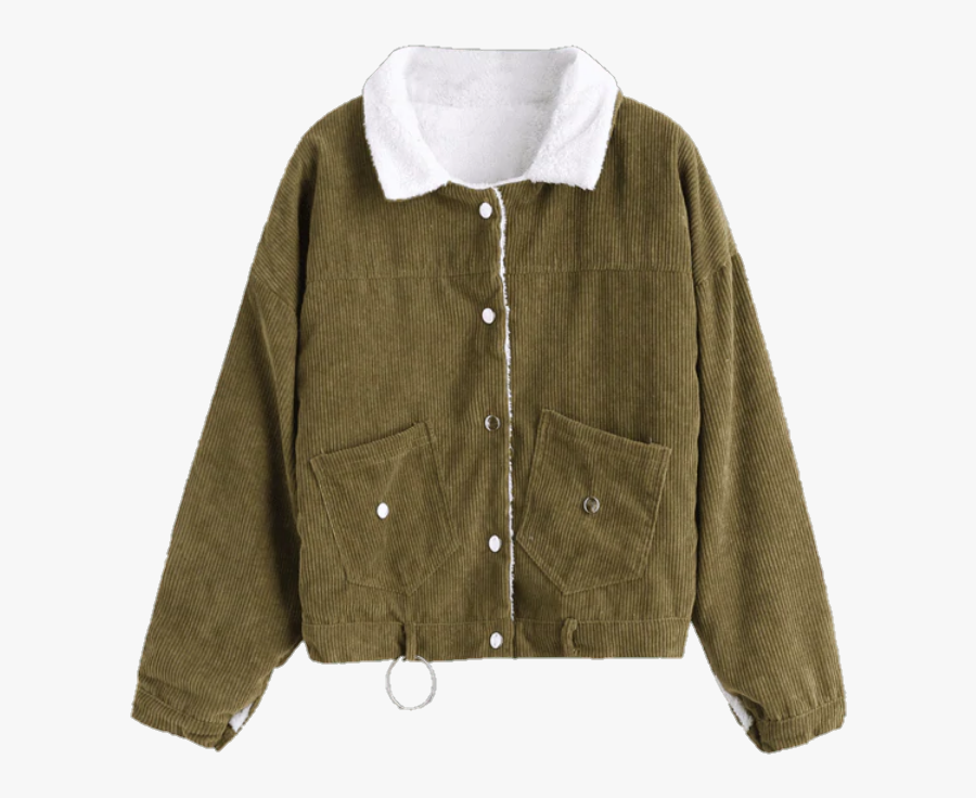 #aesthetic #corduroy #jacket #coat #winter #khaki - Button, Transparent Clipart