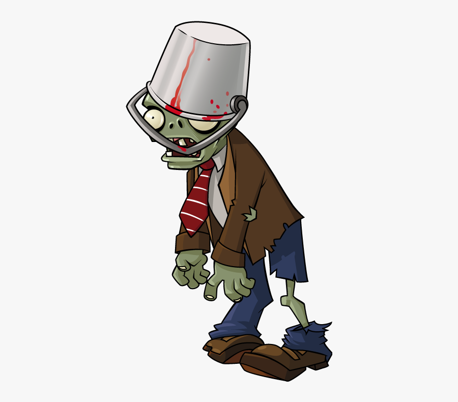 Buckethead Zombie - Plant Vs Zombies Zombie Characters, Transparent Clipart