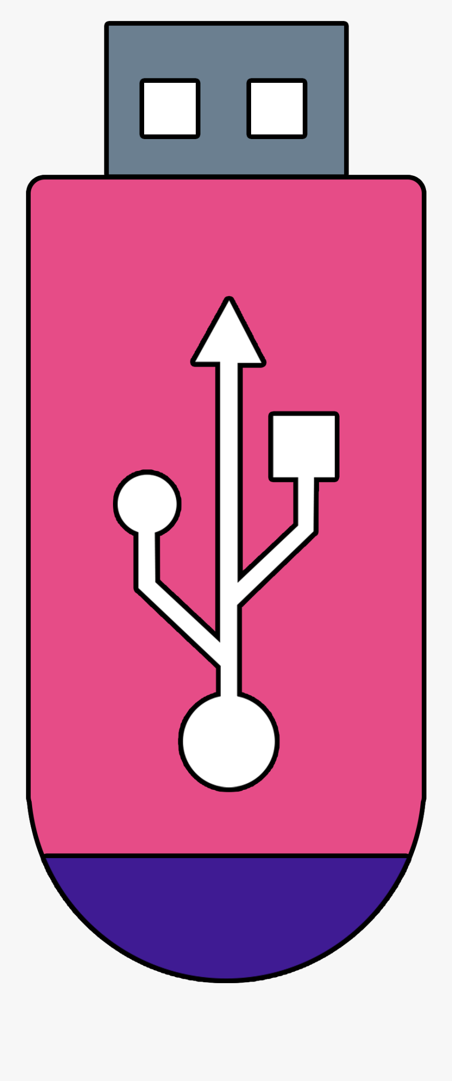 Usb Pink Outline - Illustration, Transparent Clipart