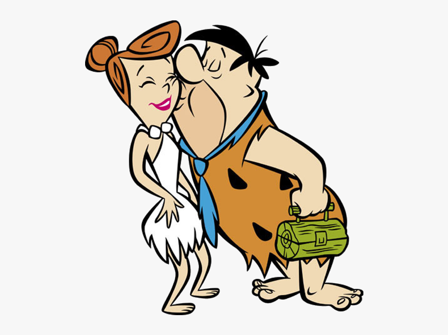 Flintstones Characters Cartoon Images Clip Art Of A - Fred Flintstone Kissing Wilma, Transparent Clipart