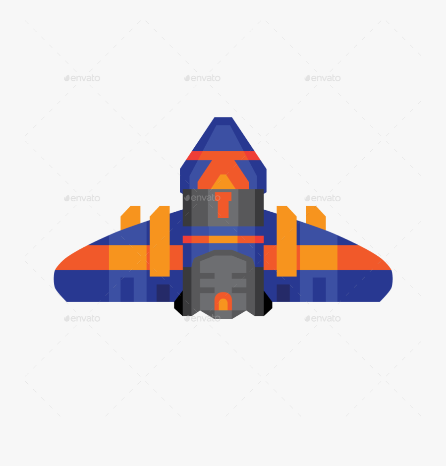 Flat Sprites By - Spaceship Sprite Png, Transparent Clipart