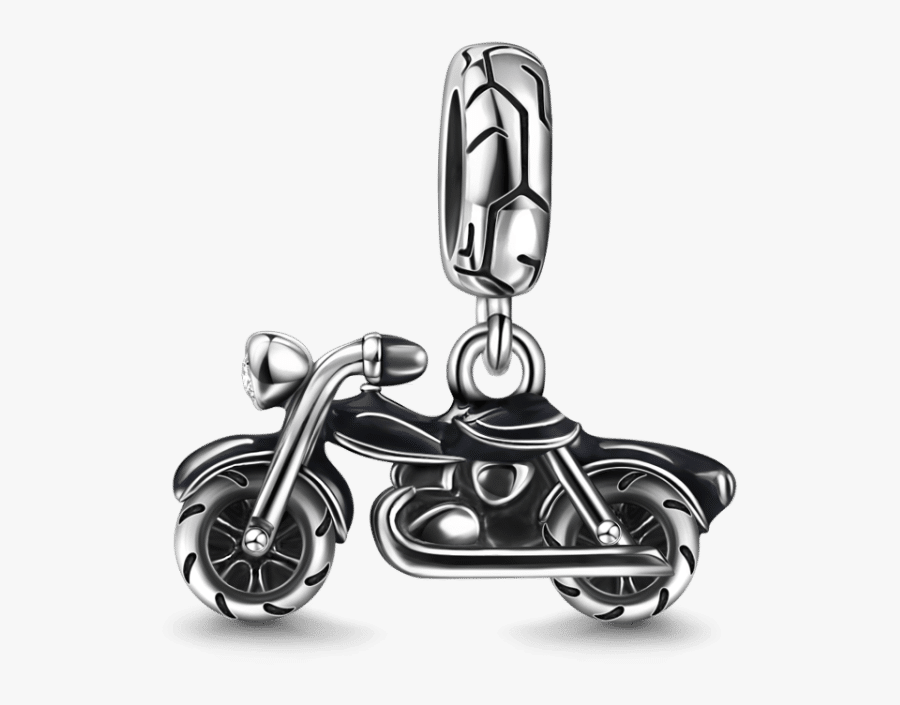 Clip Art Motorcycle Dangle Silver Charms - Motorcycle, Transparent Clipart