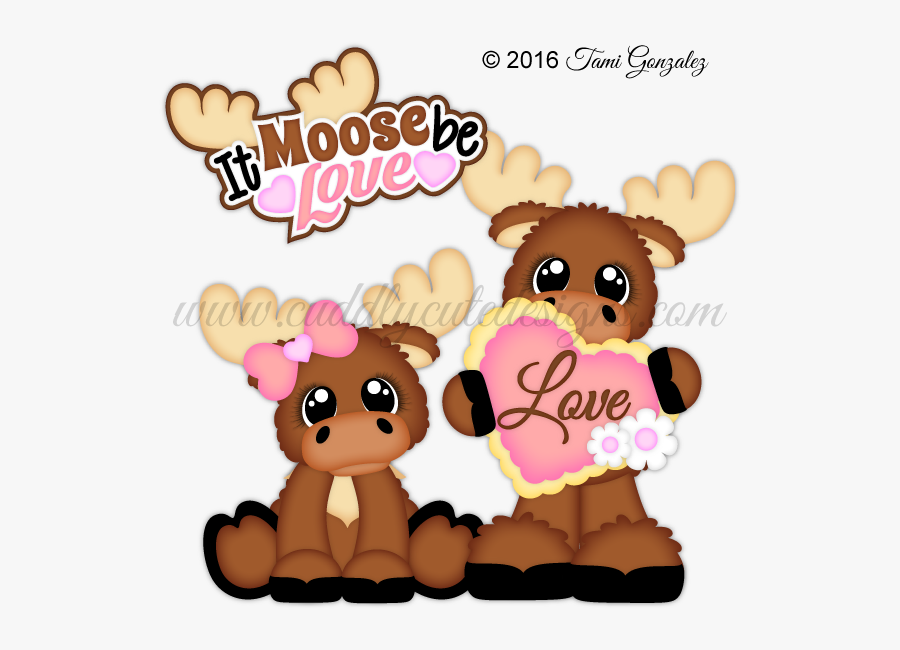 It Moose Be Love - Cartoon, Transparent Clipart
