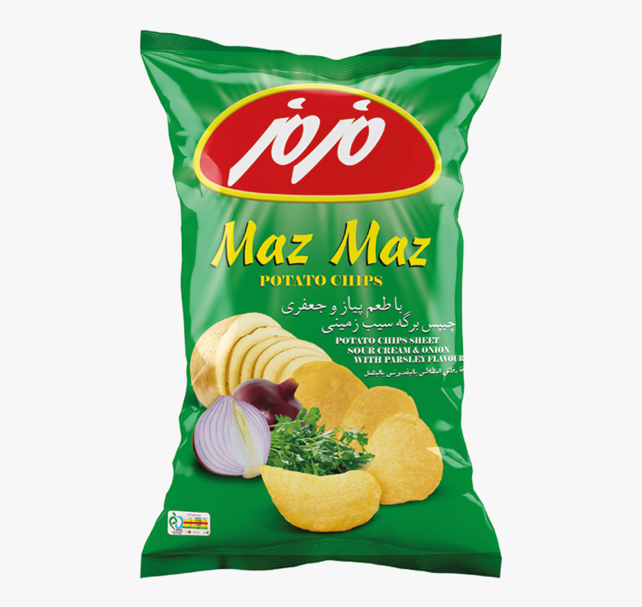 Potato Chips Onion And Parsley Flavor - Maz Maz Chips Iran, Transparent Clipart