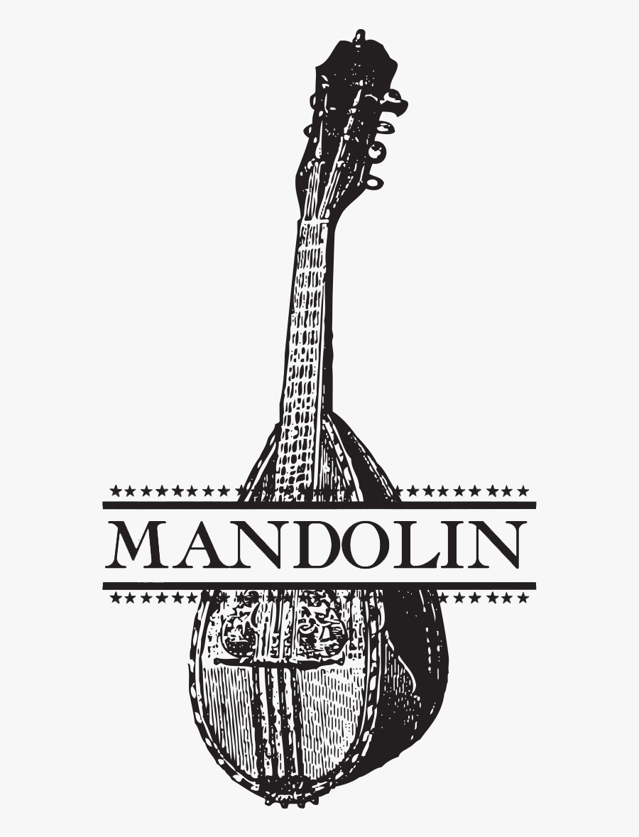 Mandolin - Mandolin Drawing - Mandolin Old Black And White, Transparent Clipart