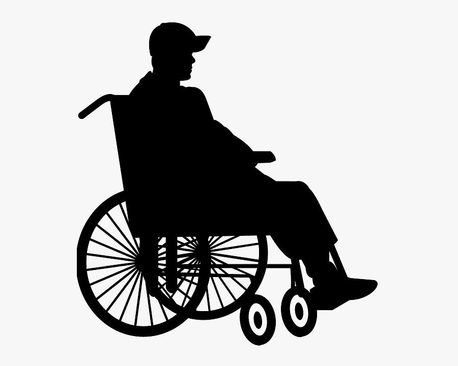 Man In Wheelchair Silhouette, Transparent Clipart