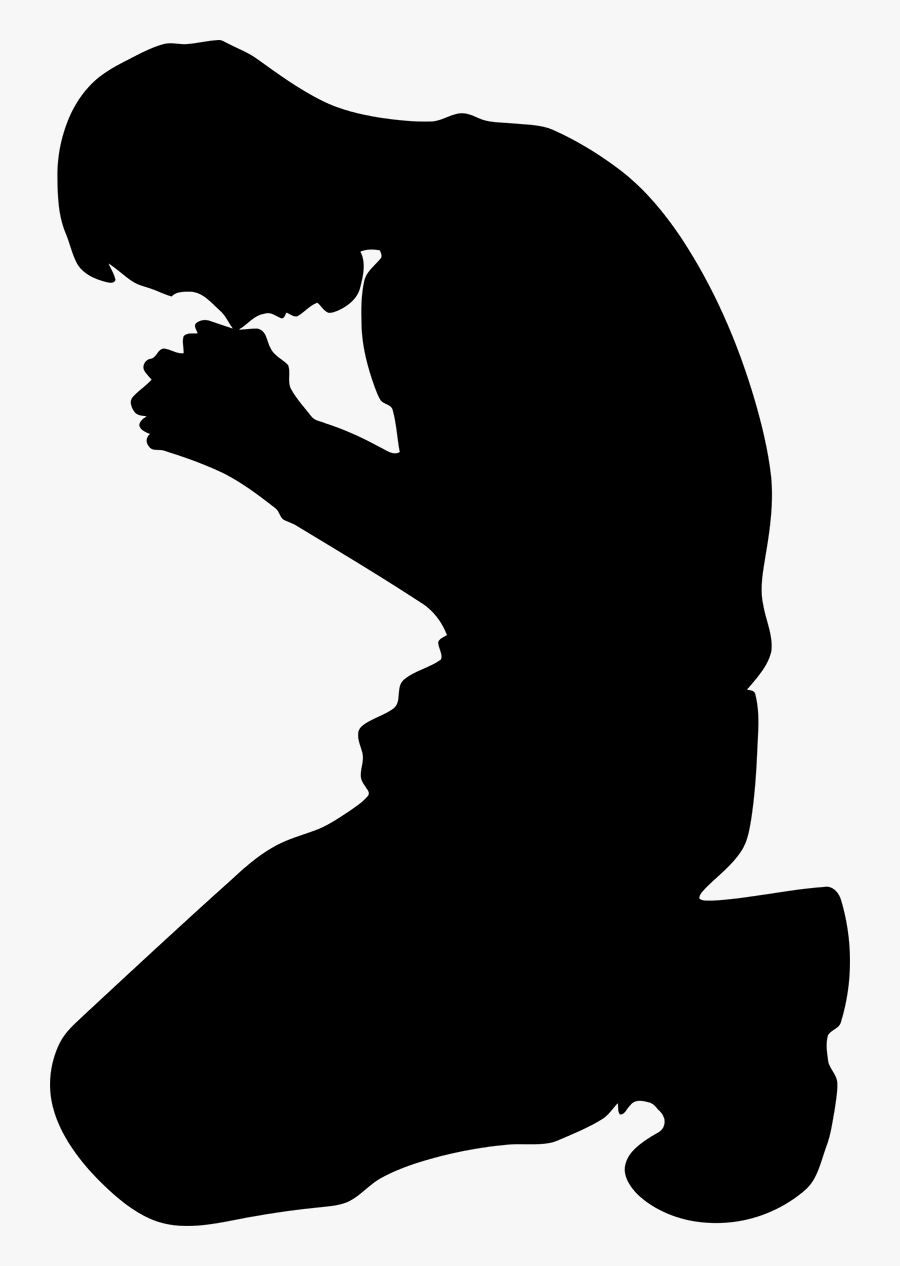 Man Kneeling In Prayer - Black Shadow Png Love, Transparent Clipart