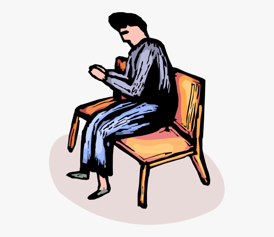 Christian Kneels Praying Vector Image Illustration - Pessoa Sentada Em Um Banco, Transparent Clipart